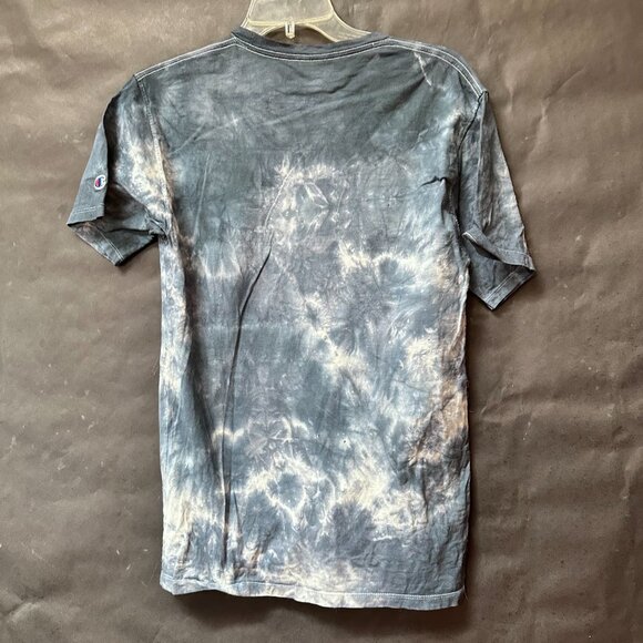 Champion Tie Dyed Cotton Tee Shirt Sign Language Black Tied Dyed Blue Size Small - Picture 2 of 6